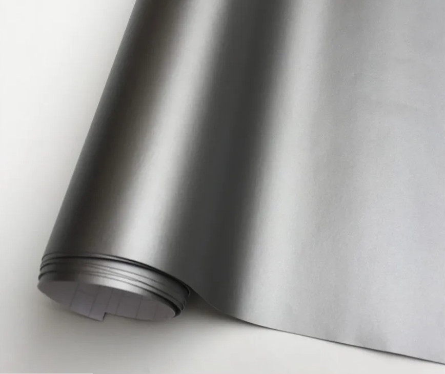 Full Roll 100FT x 5FT Matte Grey Vinyl Wrap with Air Release For Vehicle Car US