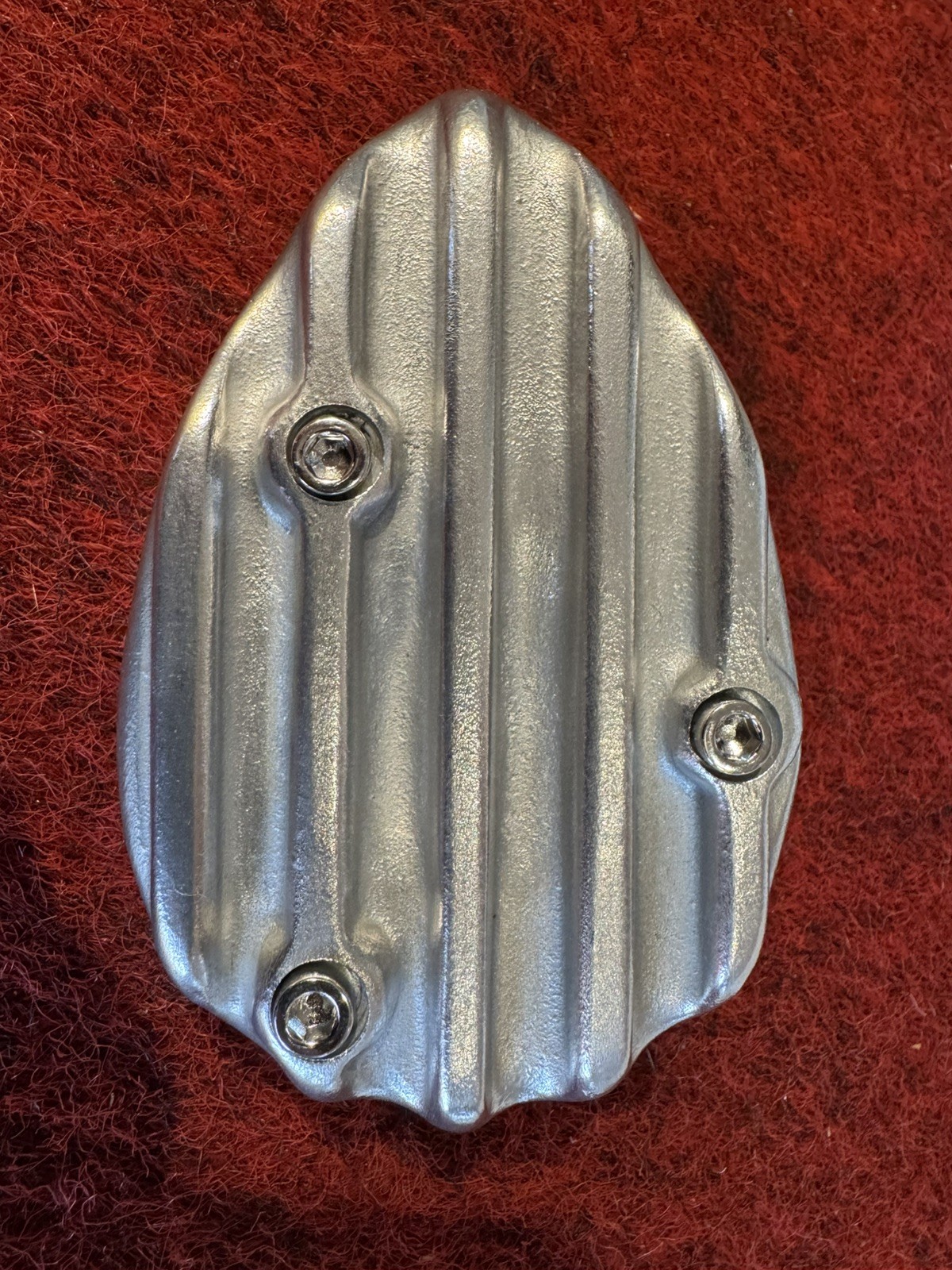 NOS S&S Super E cast aluminum polished ribbed air cleaner deflector