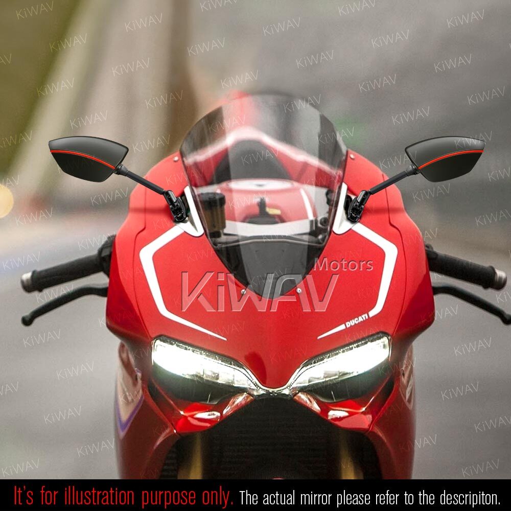 KiWAV Redline Motorcycle Mirrors Fairing Mount for 2004-2009 Suzuki GS 500F