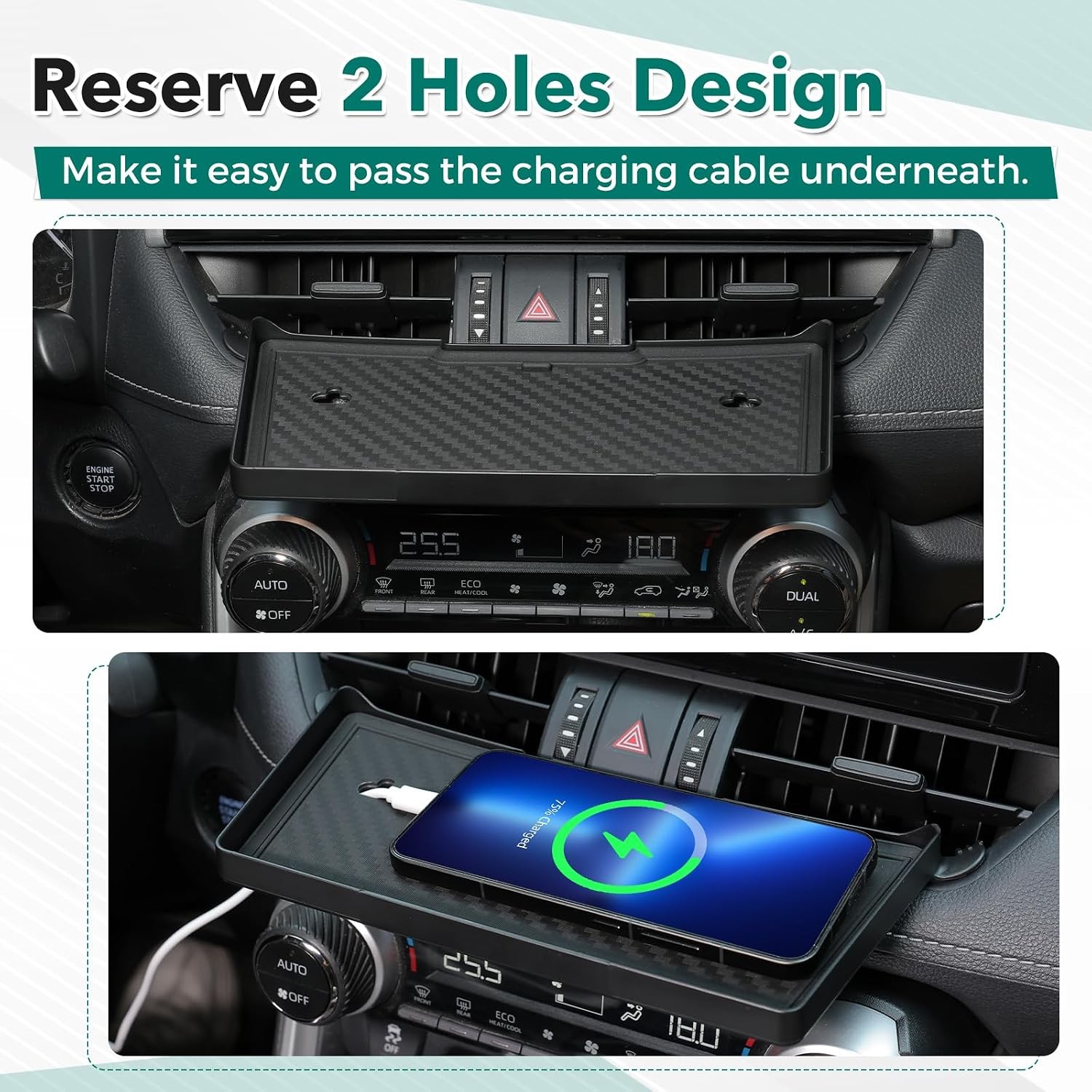 Center Console Organizer Toyota RAV4 2019 2020 2021 2022 2023 2024 2025 Silicone