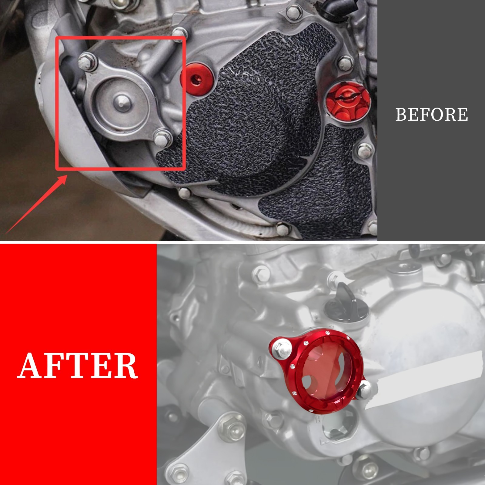 3D Clear Engine Oil Filter Cover For Honda CRF450R 2002-2008 CRF450X 2005-2017