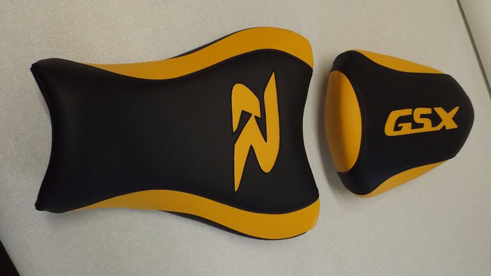 BLACK/ YELLOW FRONT & REAR CUSTOM SEAT COVERS WILL FIT SUZUKI 2007/08 GSX-1000R