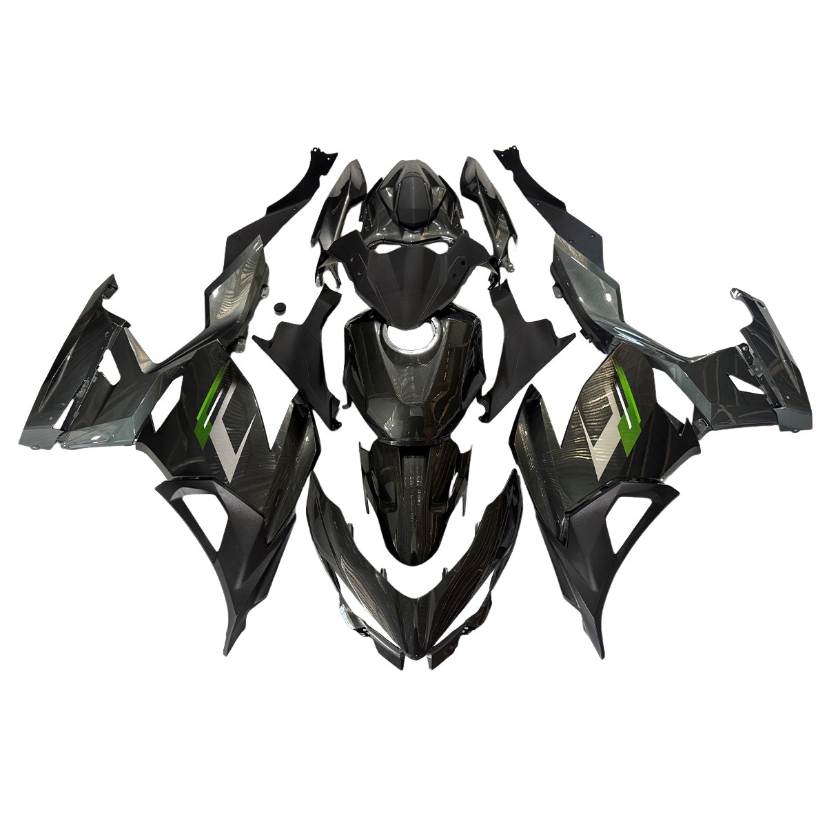 Iron Gray Green Bodywork for 2018 2023 Kawasaki Ninja 400 ABS Injection Fairings