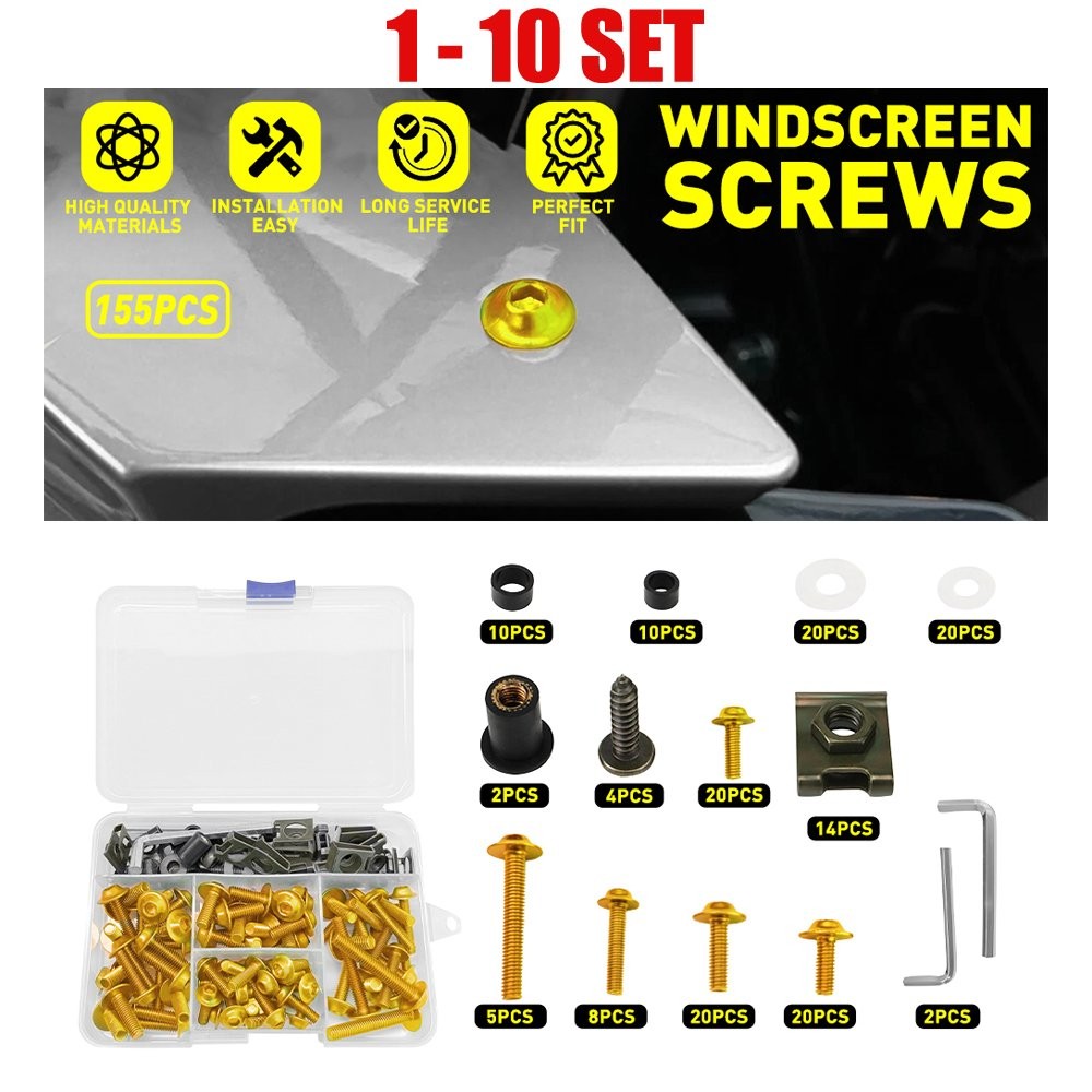 For Honda 155-1550x Golden Aluminium Sportbike Fairing Bolt Fastener Clip Screw