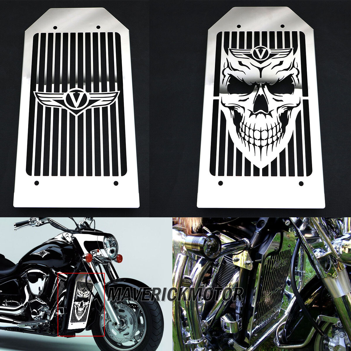 Radiator Cover Grill Guard For Kawasaki VN 2000 Vulcan VN2000 Classic 2004-2010