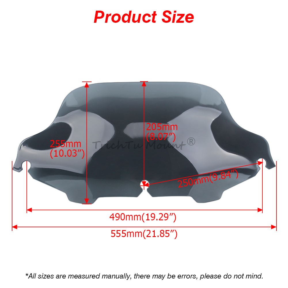 Smoke 8″ Wave Windshield Windscreen For Harley Electra Glide Classic EFI FLHTCI