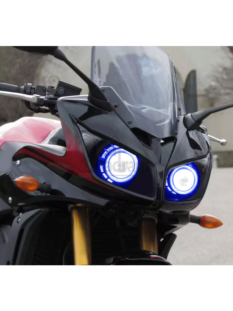 Front Assembly Headlight Blue Angel Eyes Projector Lamp For Yamaha FZ-1S Fazer