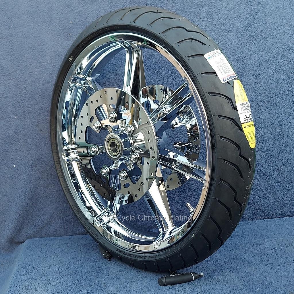 Harley 21″ Chrome Slicer II Front Wheel Tire Rotor 08-23 Street Glide Touring