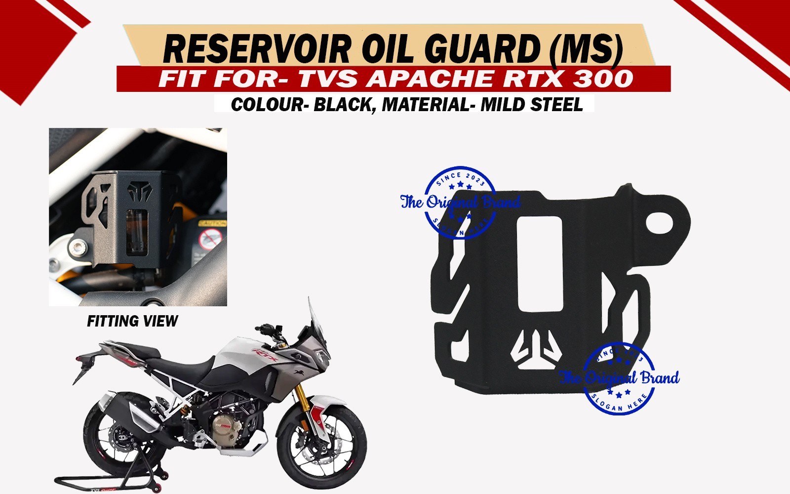 MS Black Rear Reservoir “Oil Guard Fit For TVS Apache RTX 300”