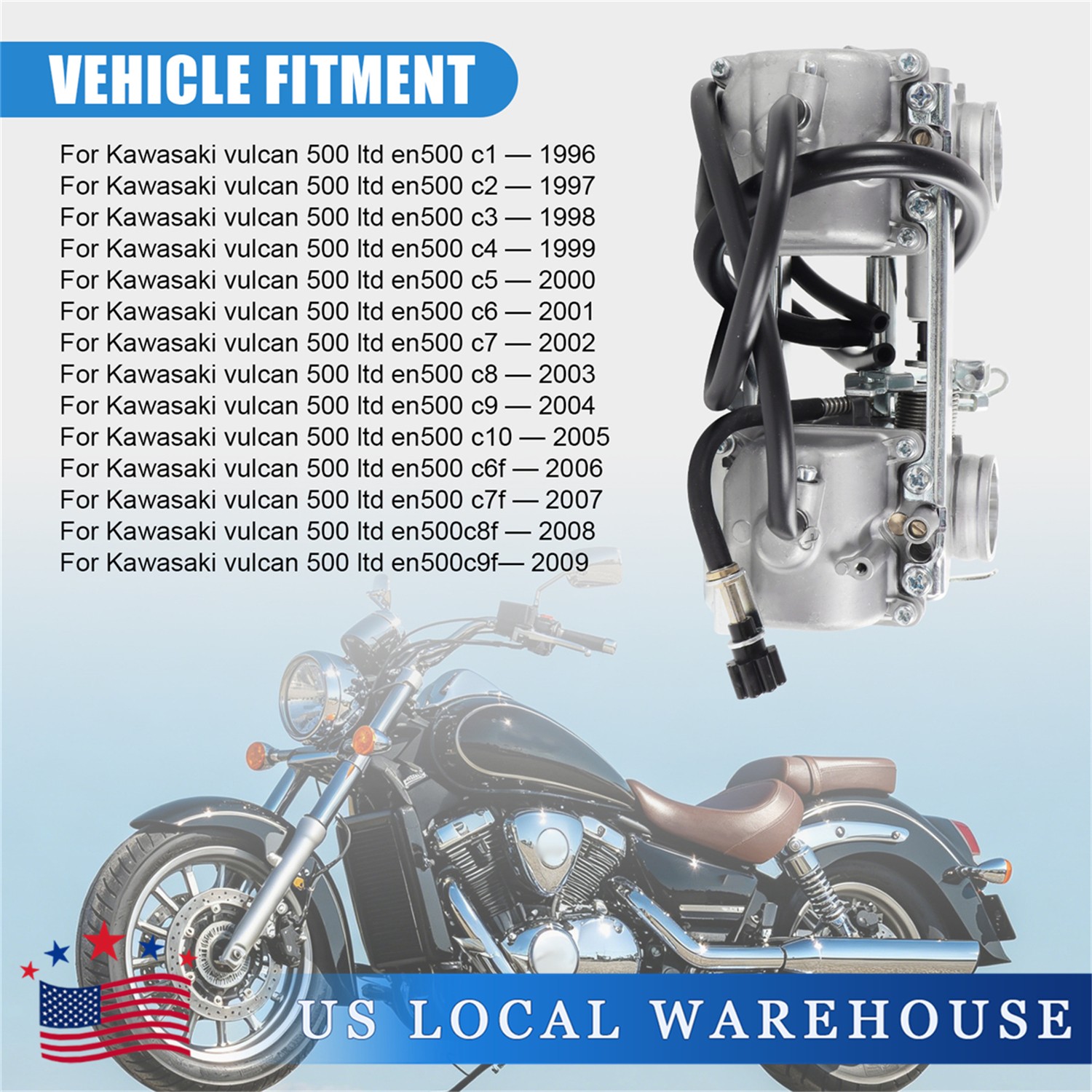 15003-1235 15004-0045 Carburetor Carb For 1996-09 Kawasaki Vulcan 500 LTD EN500C