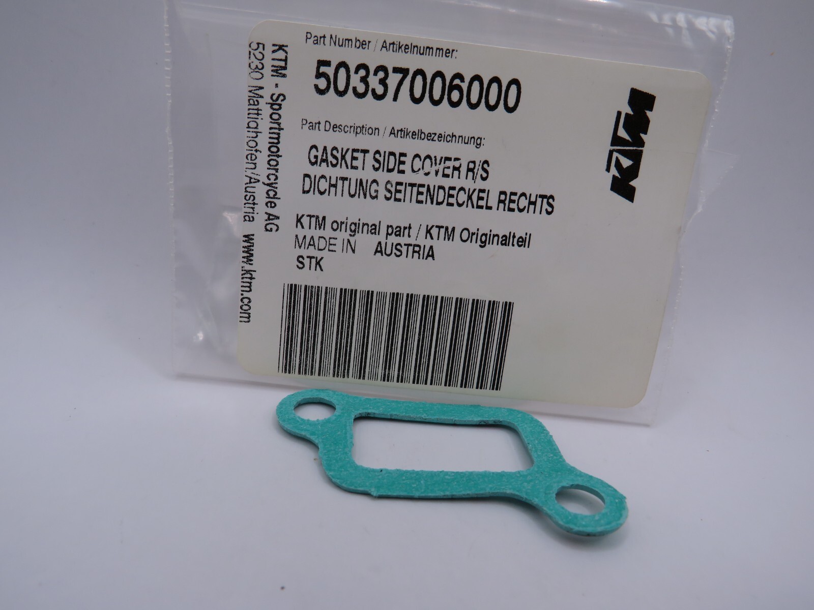 NOS KTM 125 200 EXC MX Supermoto SX SXS OEM Engine Cover Gasket 50337006000