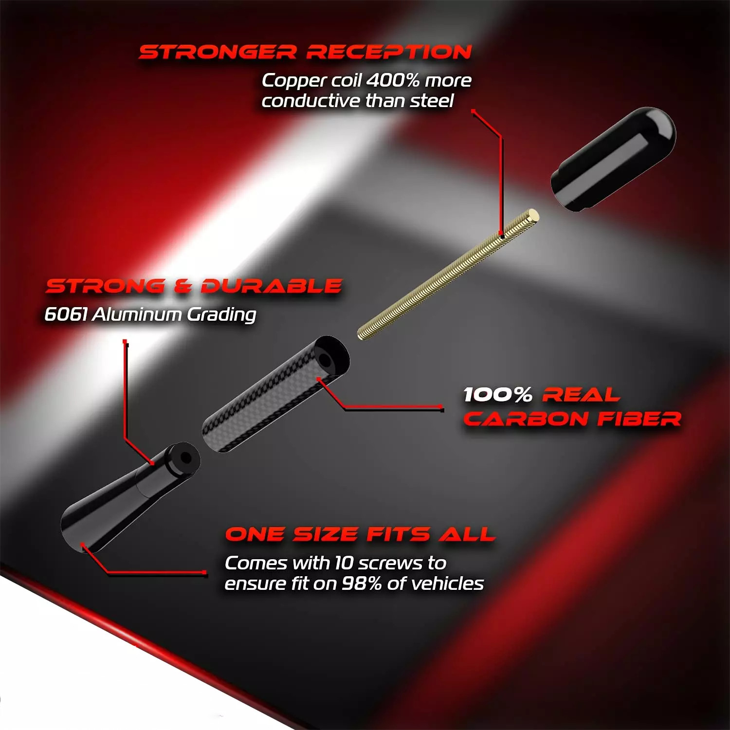 Black 4.7″ Motorcycle Short Antenna For Harley Davidson 1989-2022 Tour Glide