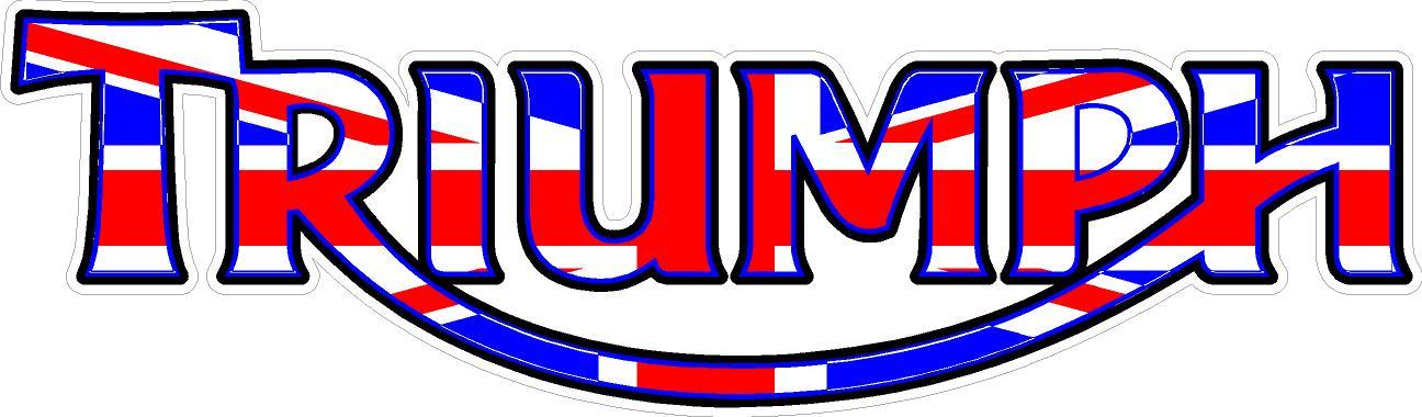 #2111 (1) 6″ Triumph Motorcycle Decal Sticker Laminated Union Jack Triple