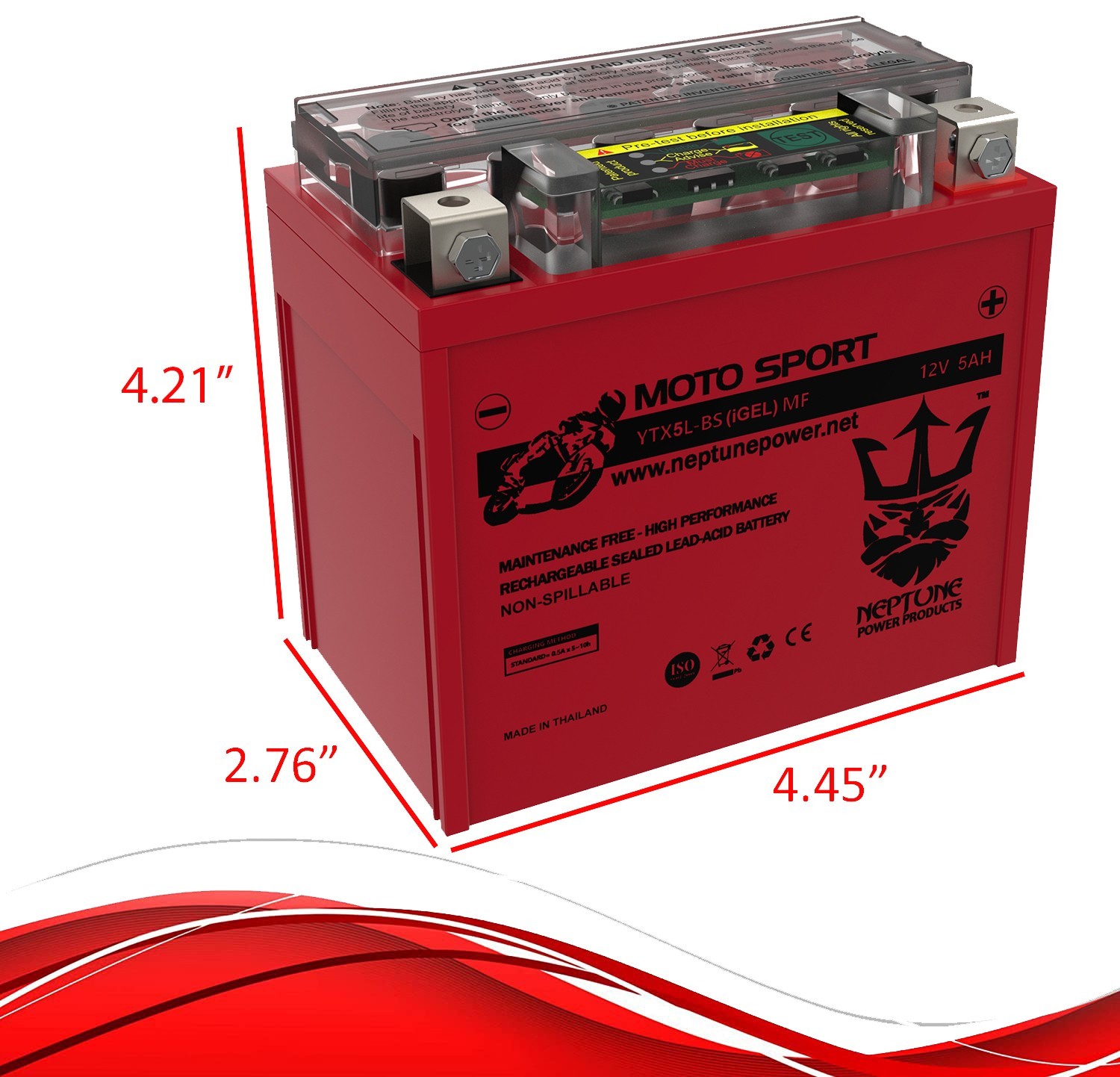 Neptune YTX5L-BS GEL Battery for 02-03 Cannondale C440