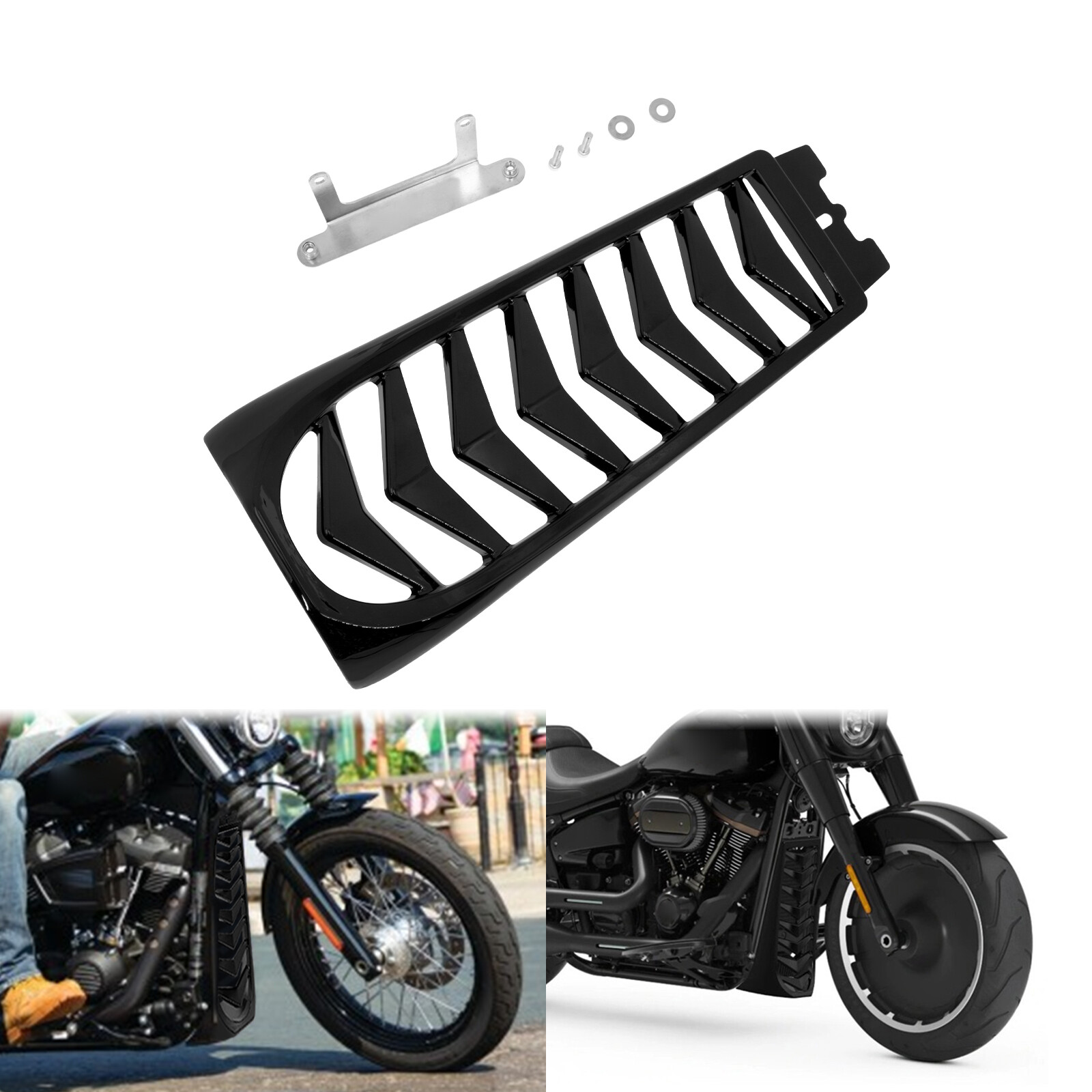 Front Fairing Chin Spoiler Scoop Fit For Harley Fatboy Heritage Softail 2018-24