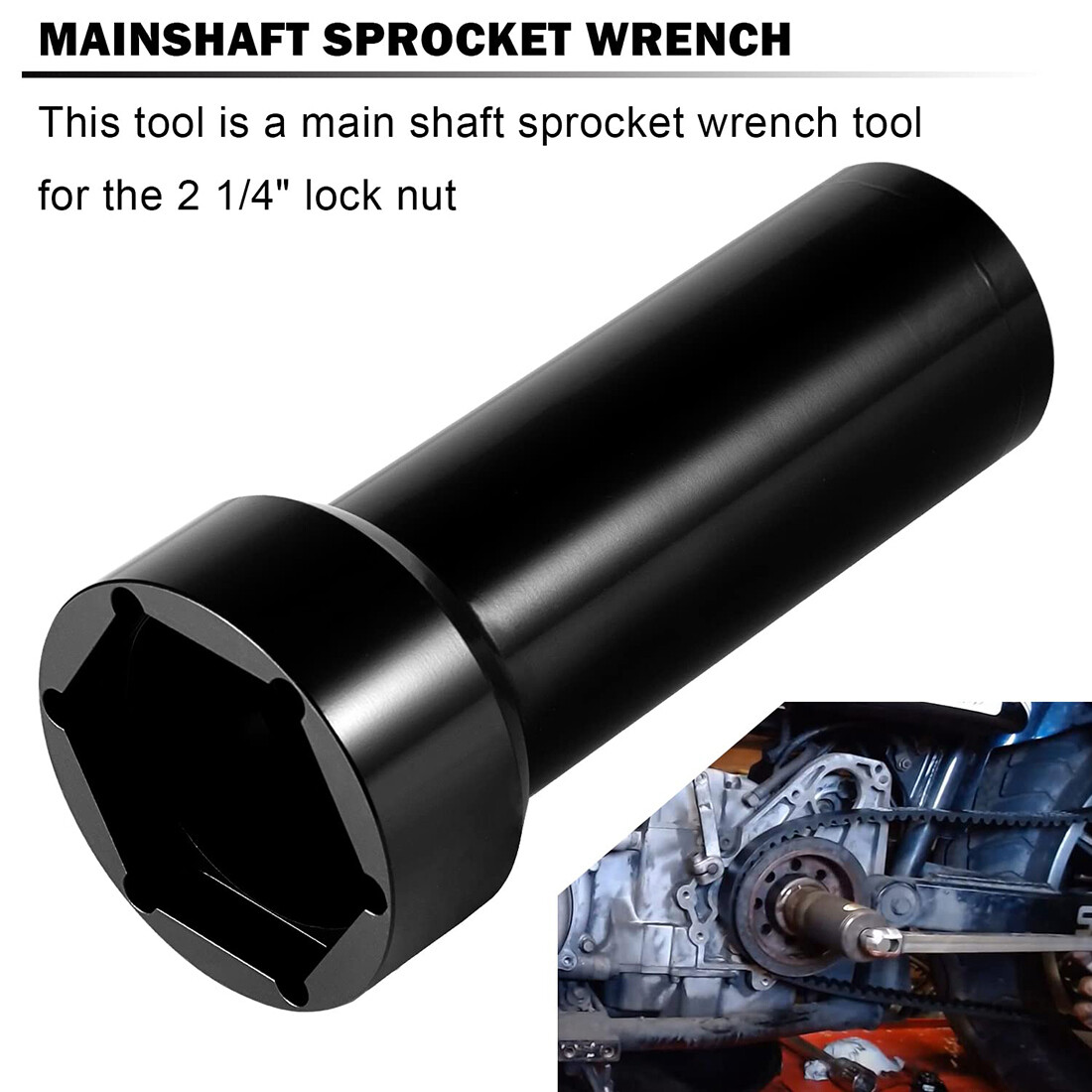 For 2007+ Harley Twin Cam Mainshaft Sprocket Wrench Tool Pulley Lock 2 1/4″ Nut