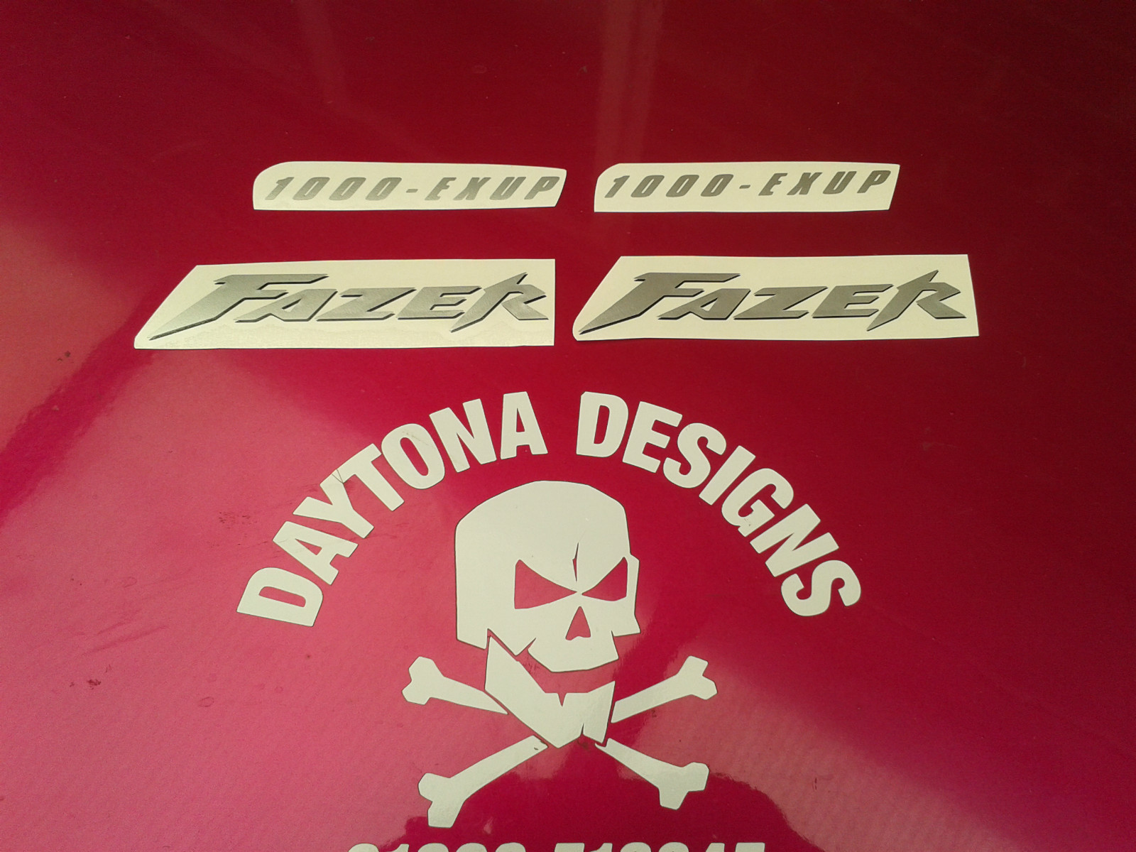 1000-EXUP FAZER SILVER & BLACK CUSTOM SMALL GRAPHICS DECALS STICKERS