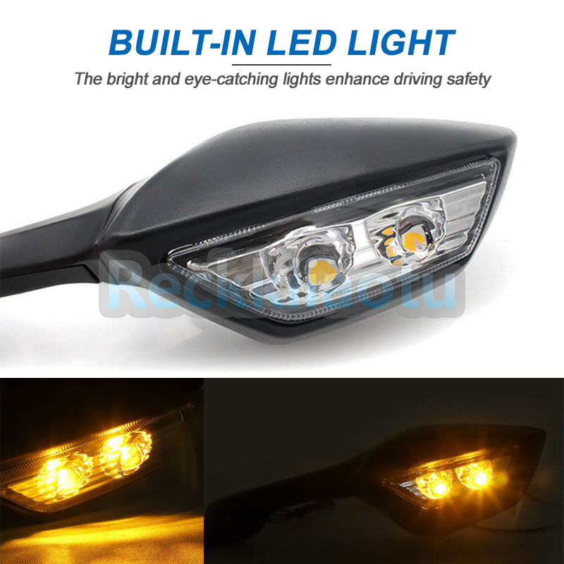 1 Pair Mirror with Turn Signals For Kawasaki Ninja ZX6R ZX636 2009-2023