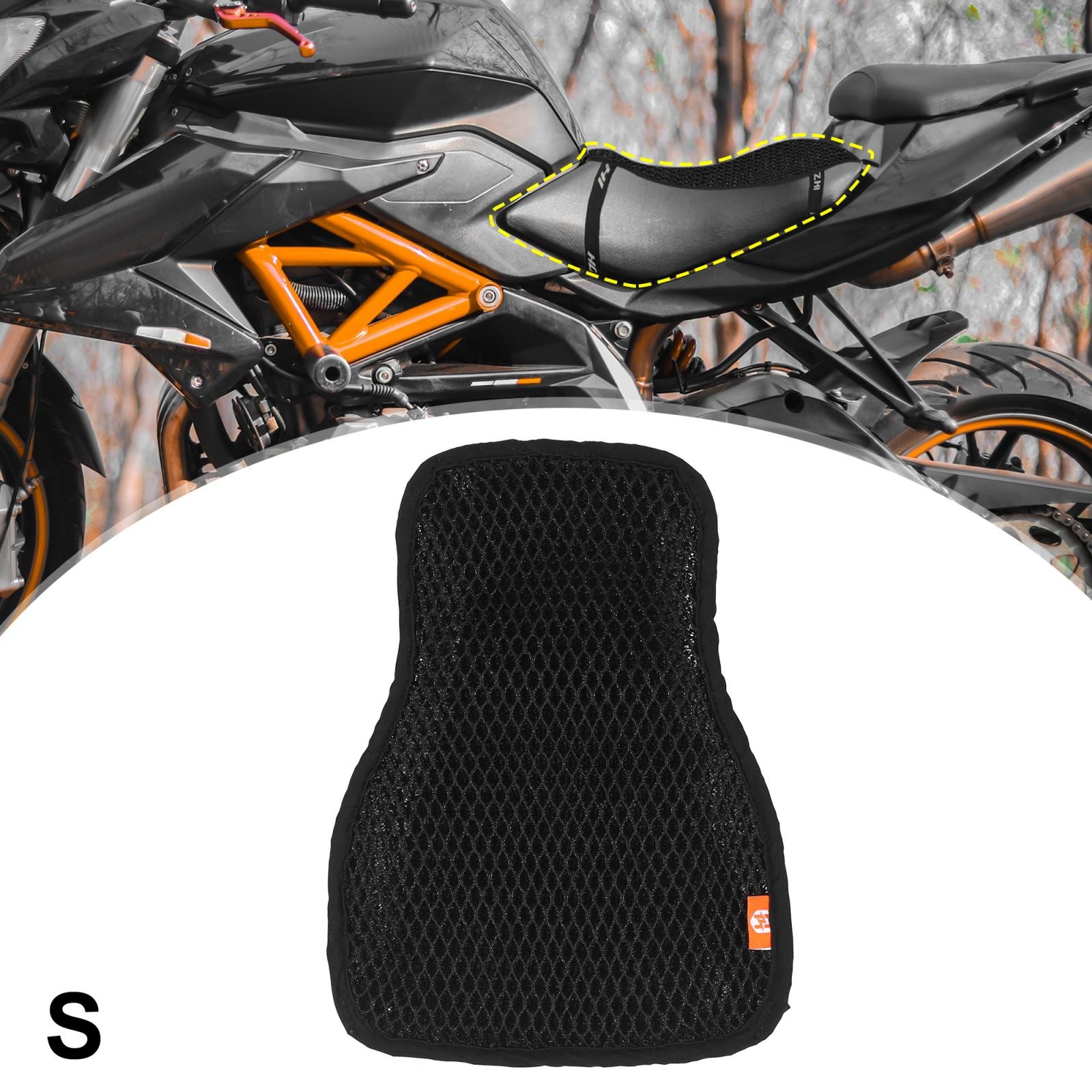 36x27cm Size S Motorcycle Seat Cover Breathable Double Layer 3D Mesh Black