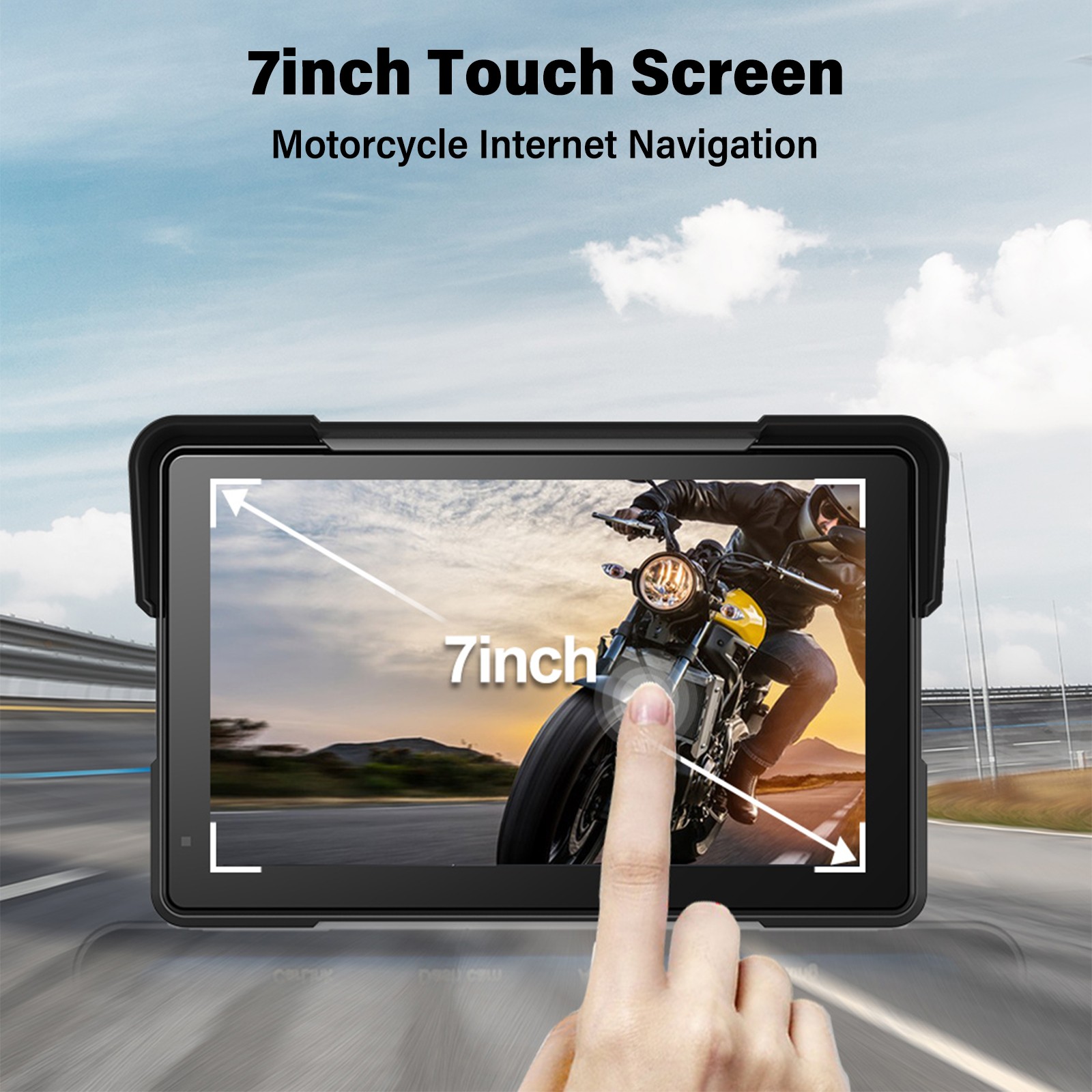 7″ IPS TOUCH SCREEN MOTORCYCLE GPS NAVI WIRELESS CARPLAY ANDROID SCOOTER MOPED