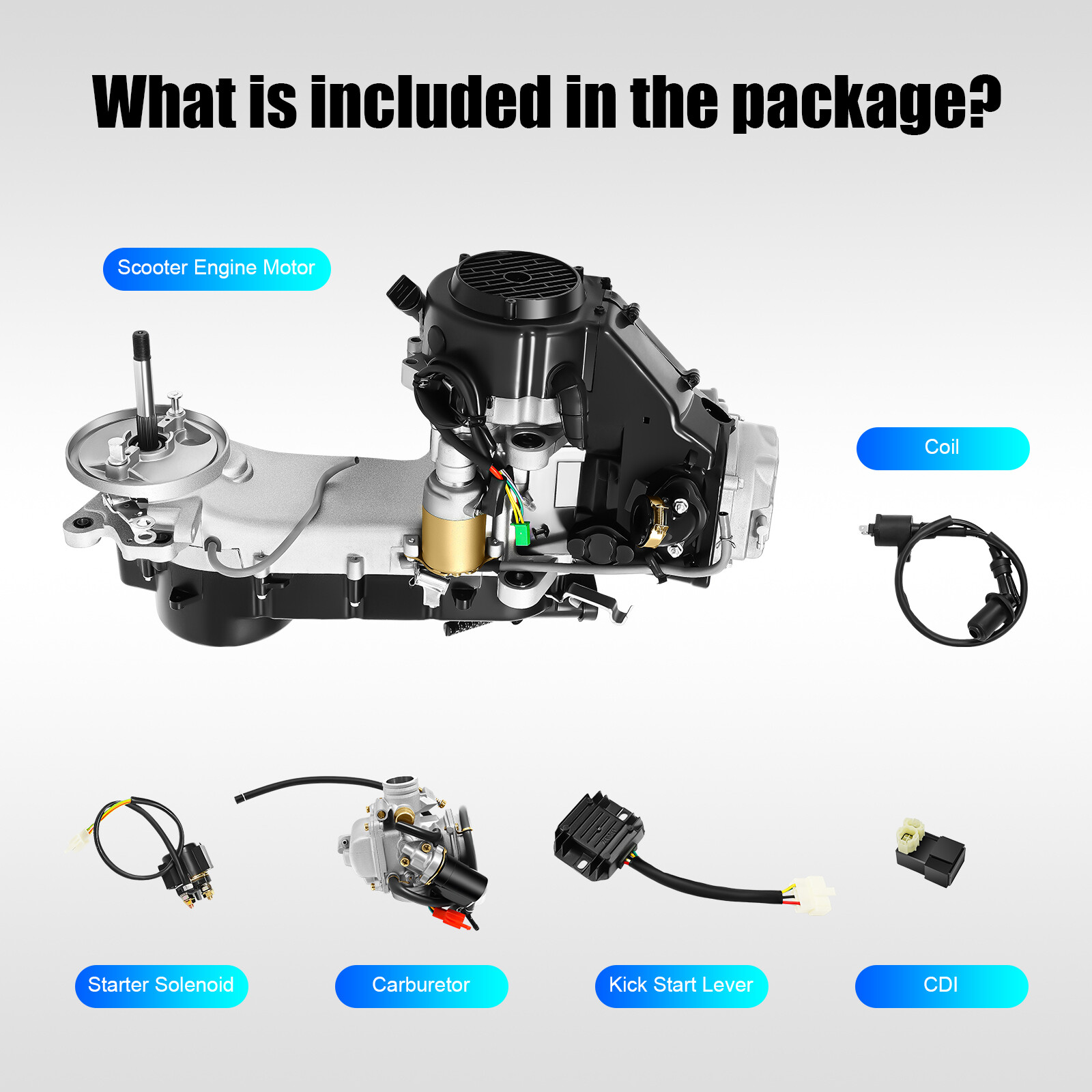 150CC 4 Stroke Long Case Complete Engine CVT Engine GY6 Scooter ATV Go Kart