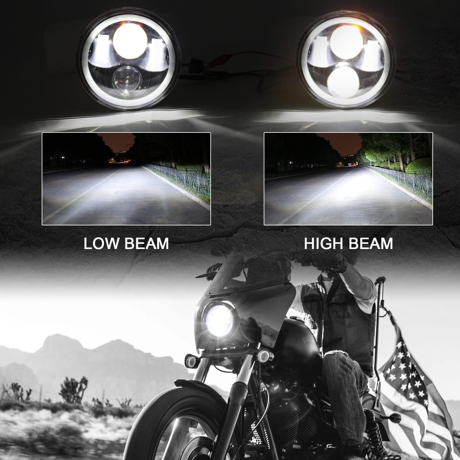 5.75 Inch RGBW Head light Motorcycle Compatible
