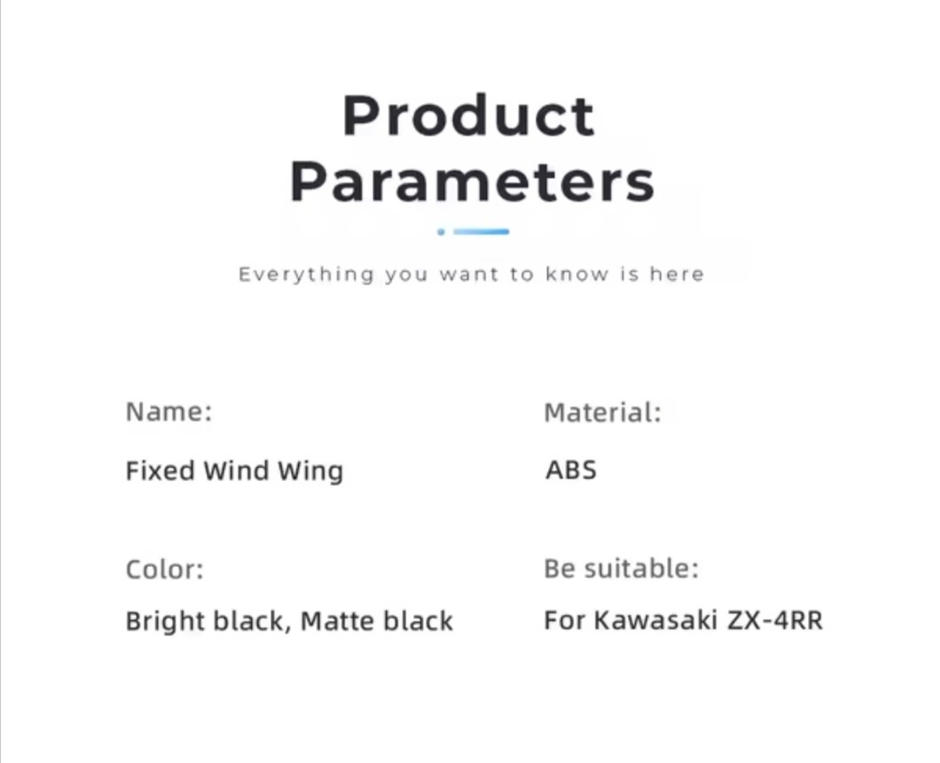 KAWASAKI ZX-4R Winglet Aerodynamic Wing Kit Spoiler Matte Black 2023-