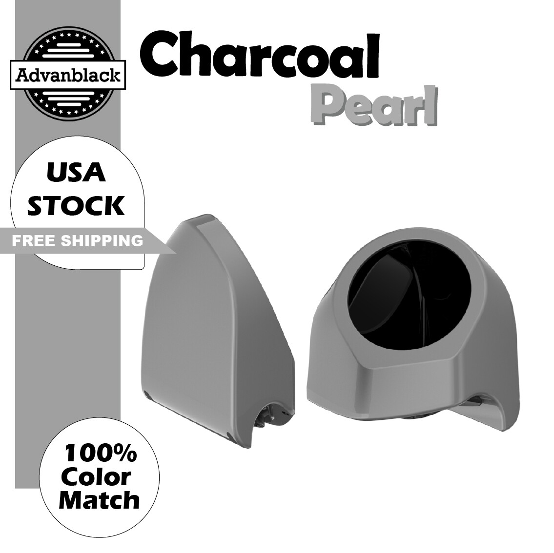 Charcoal Pearl 6.5 inches Speaker Pods Fits Advanblack & Harley King Tour Pack