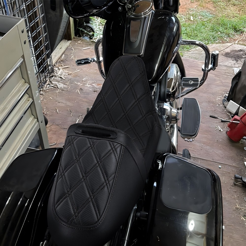 Diamond Thicker Comfortable Step Up Seat For Harely Electra / Road Glide 1997-07