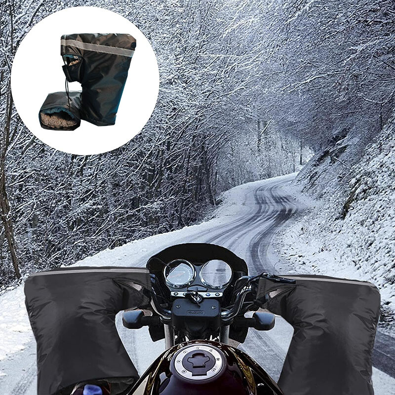 Pair Motorcycle Grip Gloves Handlebar Muff Winter Warmer Thermal Cover Gloves