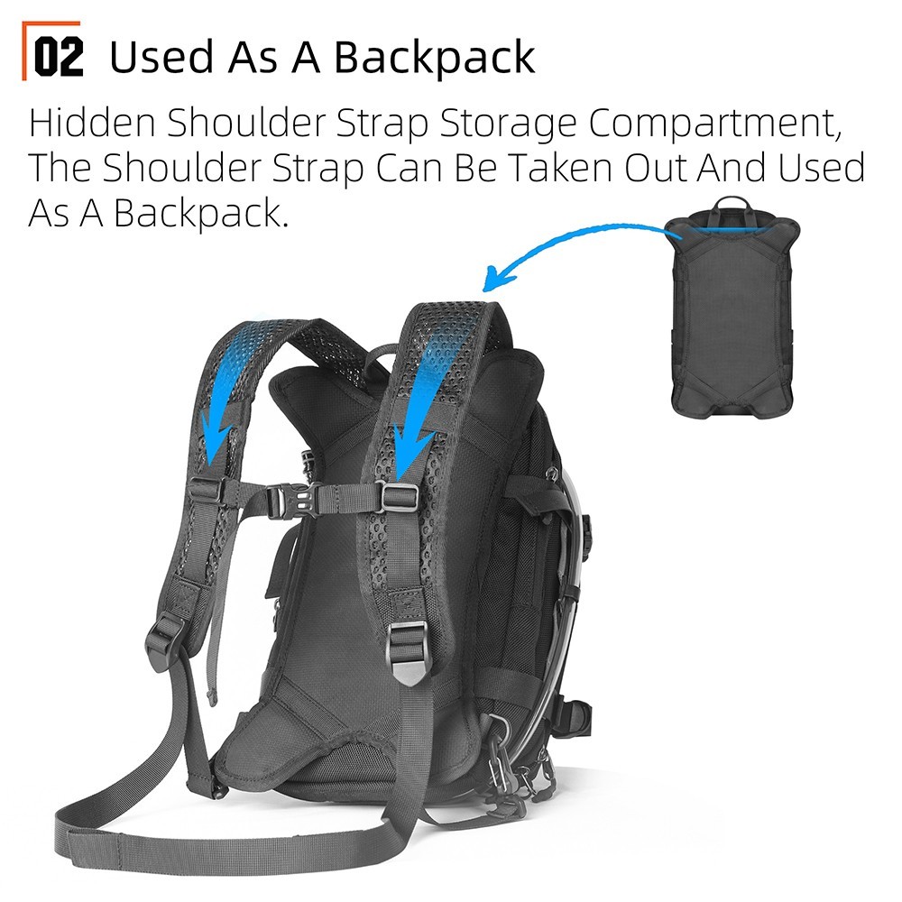 Rhinowalk Motorcycle Tank Bag 9L Versatile Backpack With 1.5L Water Bag MOLLE