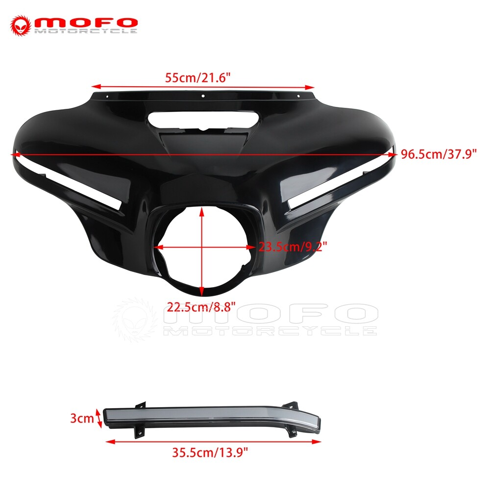 Batwing Upper Fairing W/LED Turn Light For Harley Electra Tri Street Glide 14-24