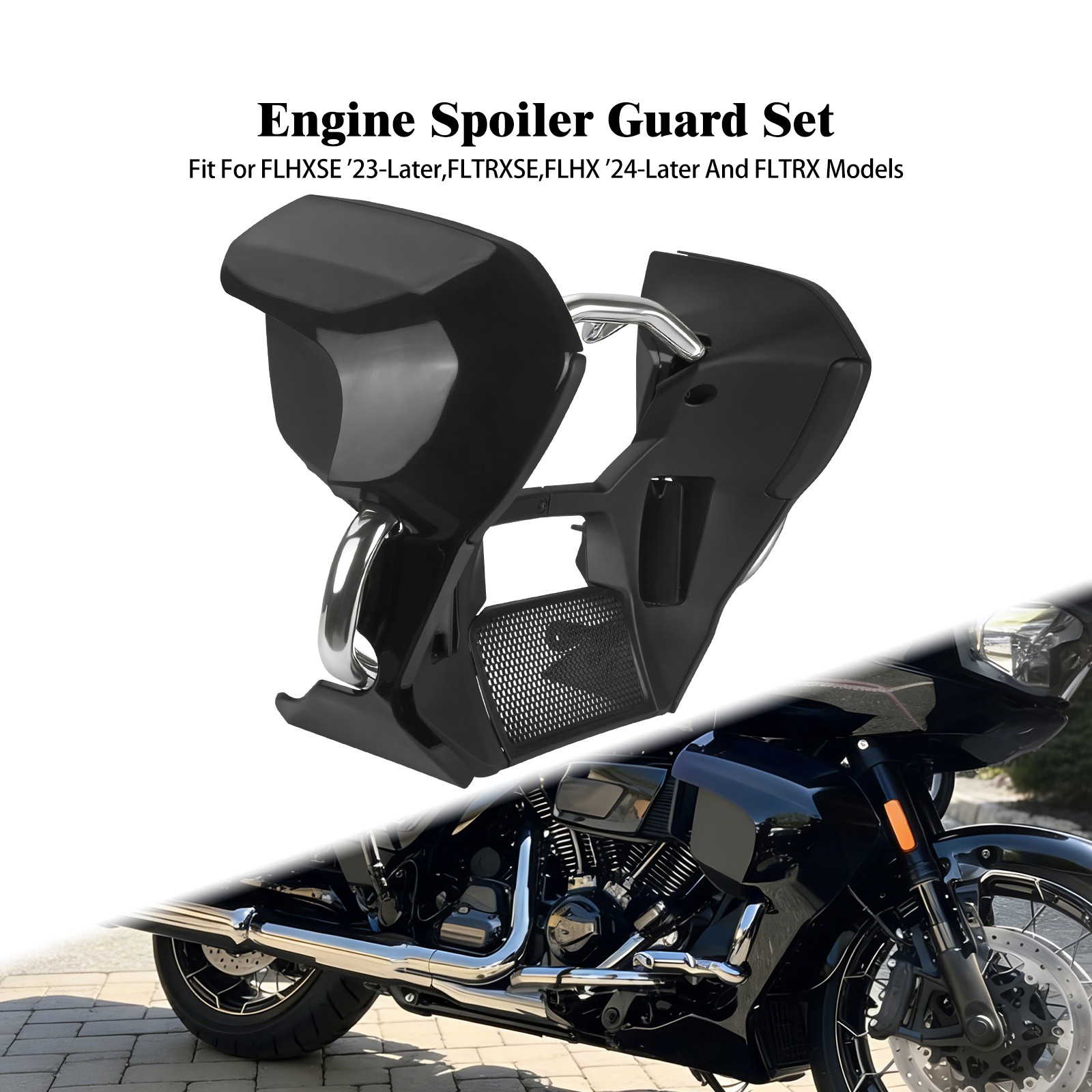 Fairing Spoilers Lowers Engine Crash Bar For Harley Road Glide FLTRX 2024-Up