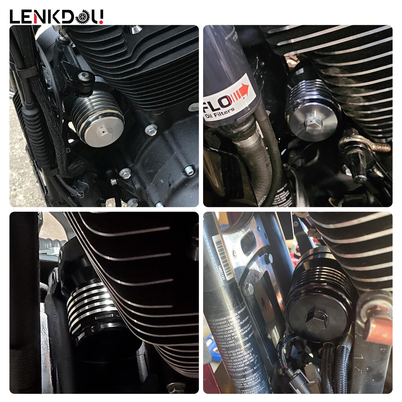 1PC Chrome Stainless Steel Reusable Spin-On Oil Filter Kit For Harley Touring