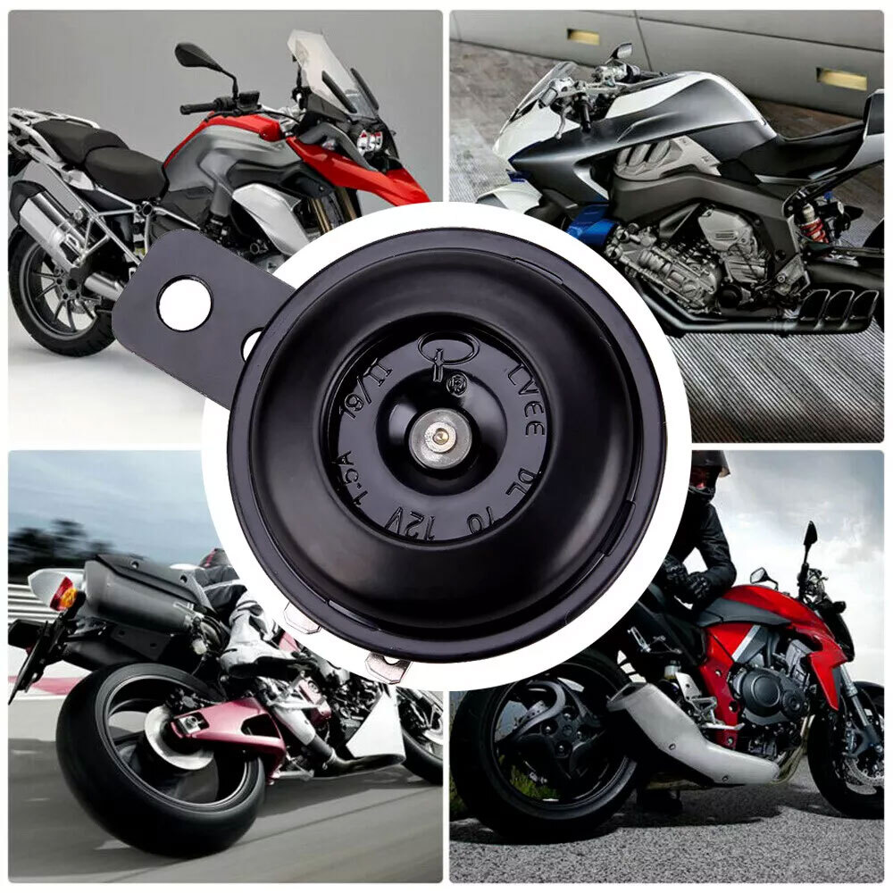 12V Loud 115dB Scooter Horn Black Universal For Honda Suzuki Yamaha Kawasaki US