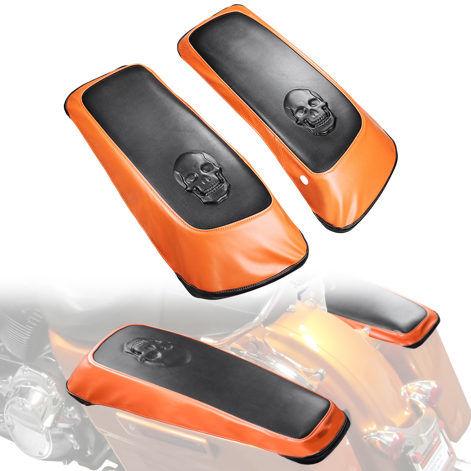 Pair Hard Saddlebag Lid Covers Shield Fit For Harley Electra Glide FLHTC 14-22