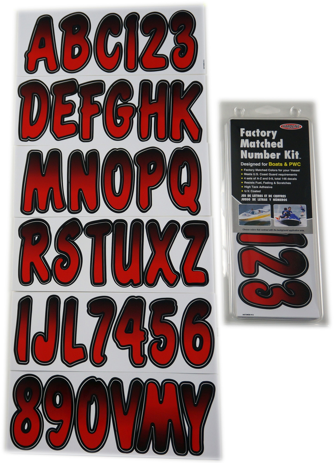 Hardline 200 Series Alphanumeric Vehicle ID Kit – Red Gradiation – REBKG200