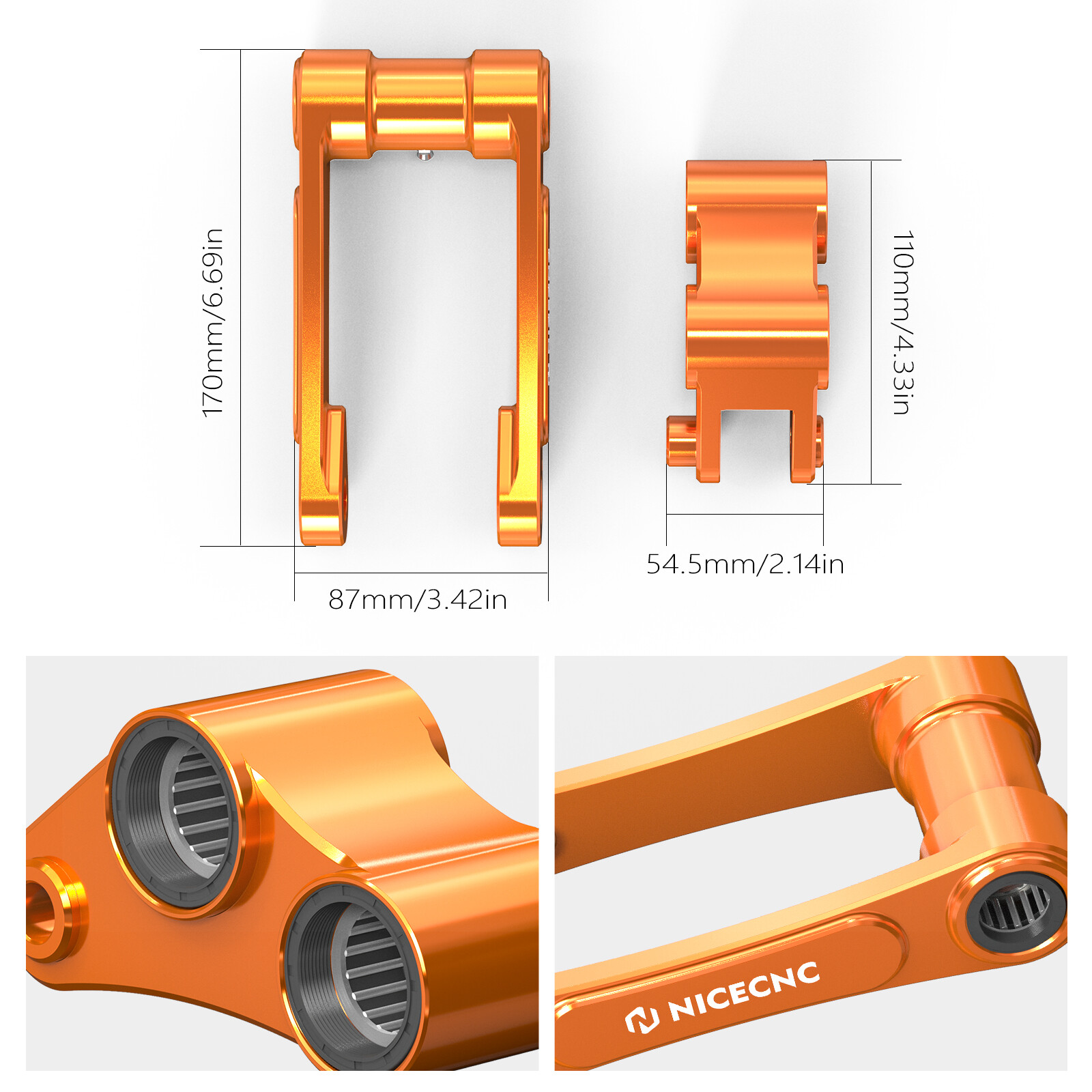 NICECNC For 2019-2024 KTM 690 Enduro/R 690 SMC R 2″ Suspension Lowering Link Kit