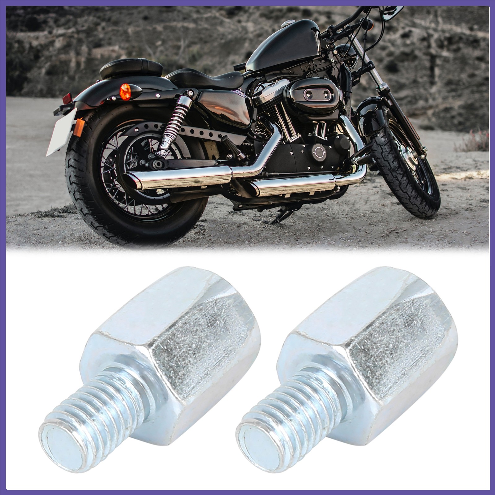 2 pcs 8mm RH to 8mm LH Rearview Mirrors Adapter Silver Tone for Motorcycle Bike