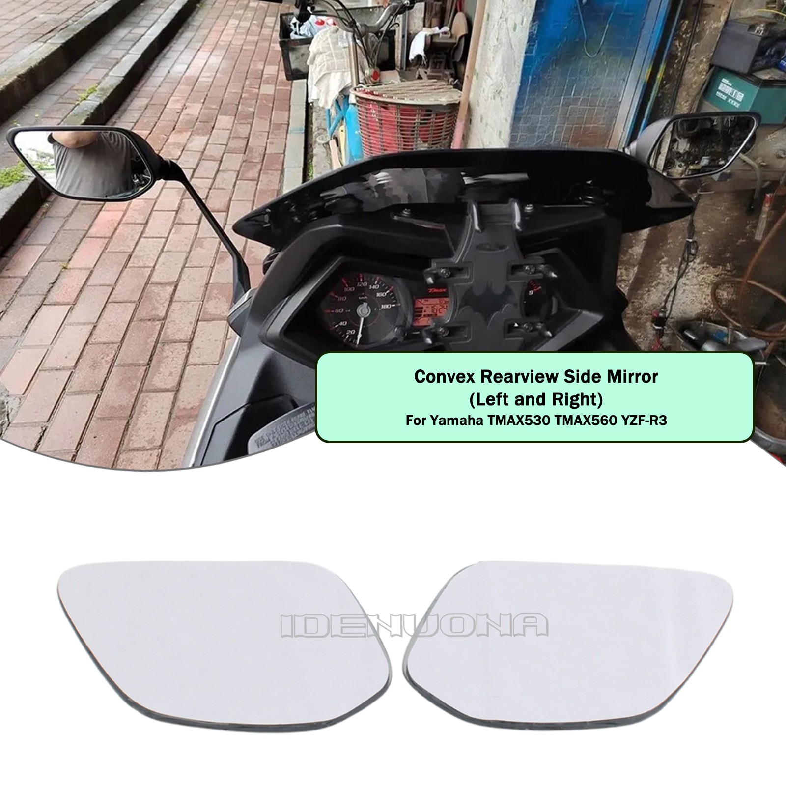 Motorcycle Convex Mirror Rearview Mirrors Lens For Yamaha T-MAX 530 560