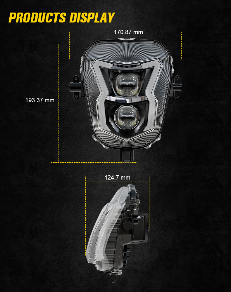 LED Headlight Hi/Low Beam DRL Sealed Assembly For Honda CRF450RX CRF450L 2019-23