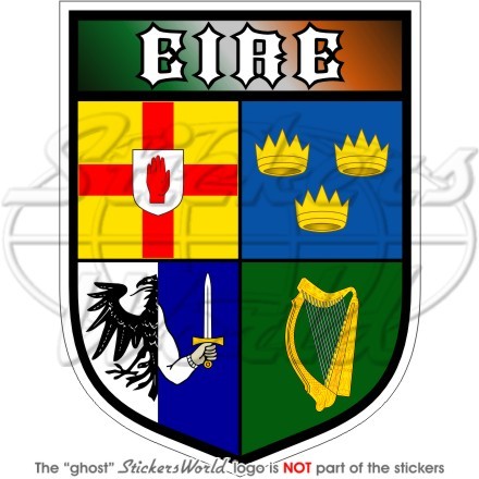 IRELAND 4 Provinces Shield EIRE, IRISH 100mm (4″) Bumper Sticker, Decal