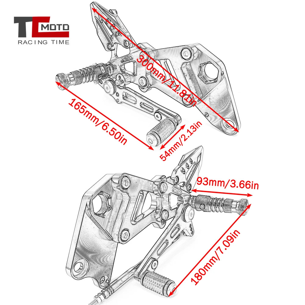 For K-TM RC390 200 125 2022-2024 Adjustable Rearset Footrests Foot Pegs Pedal