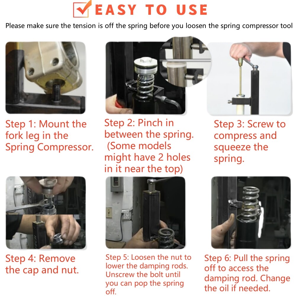 TFSC 01 Fork Spring Compressor Tool For Most Current Sports Bikes & Road Racers