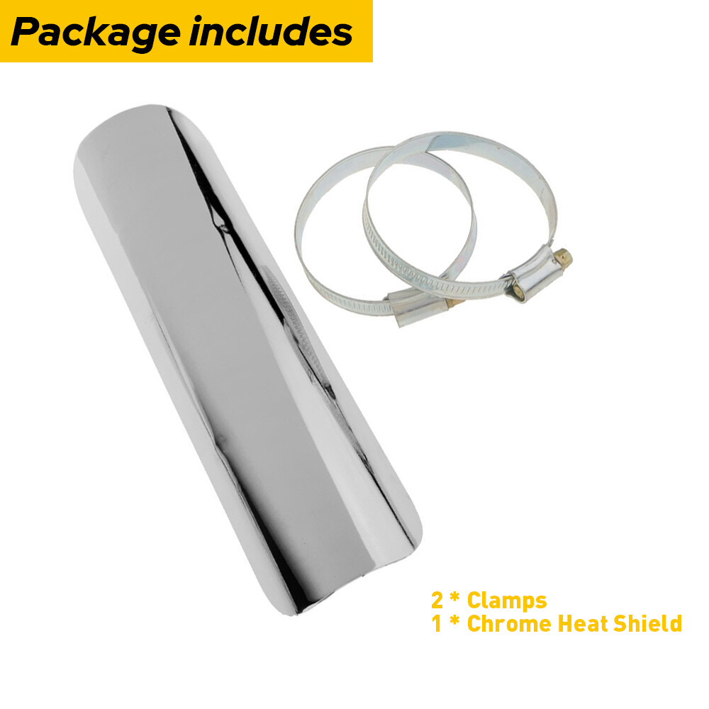 Exhaust Muffler Pipe Heat Shield Cover Protector Chrome Aluminum For Motorcycle