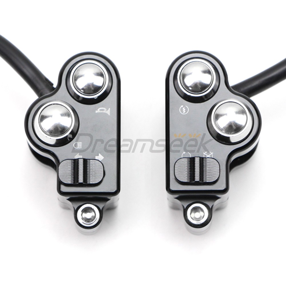 25mm Universal Black Handlebar Switch Horn Button Control for Harley Motorcycle