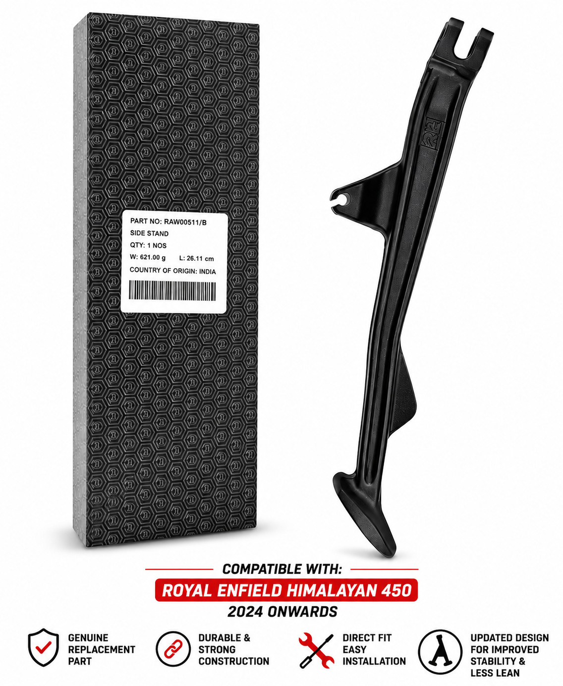 Genuine Updated – Side Stand Fit For Royal Enfield Himalayan 450 – RAW00511/B