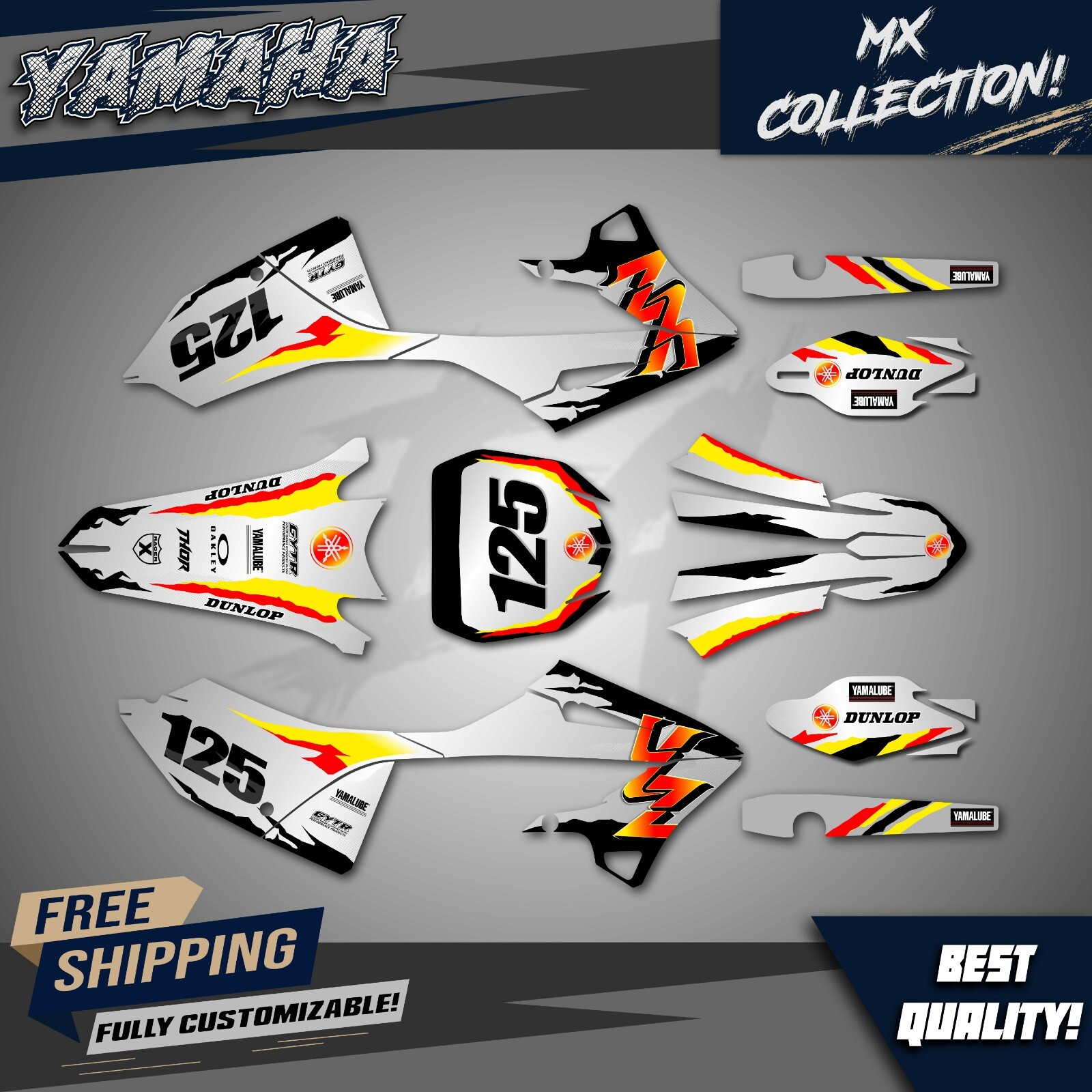 Graphics Kit for Yamaha YZ 125-250 (2022-2024) 2 stroke Decals Stickers