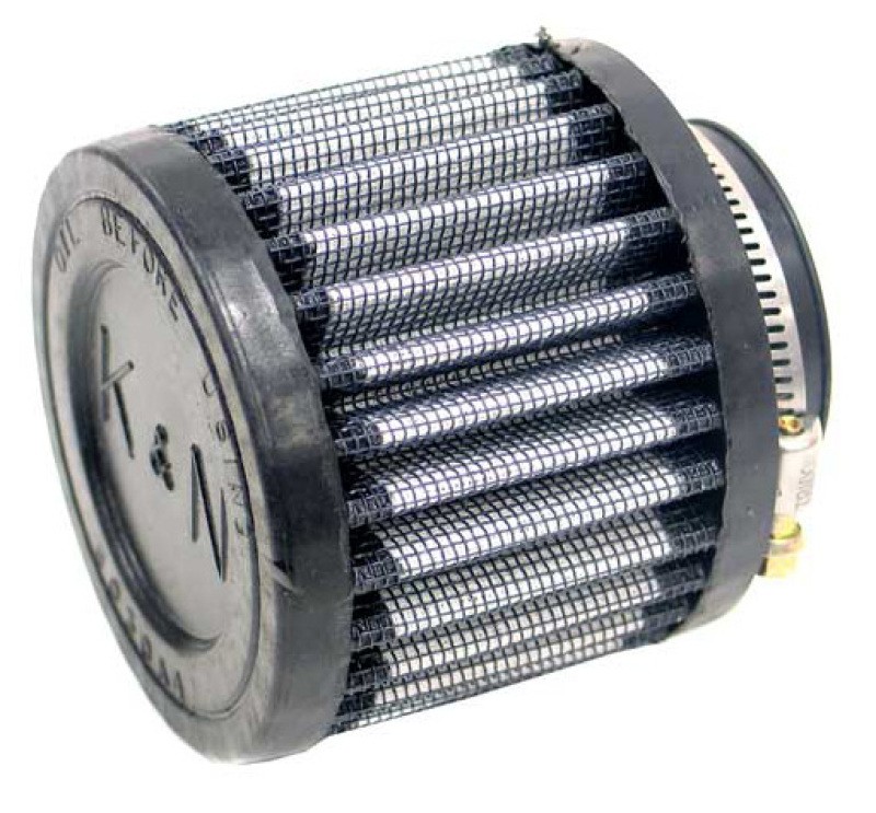 K&N 1.5in Flange ID x 3in OD x 2.5in H Rubber Base Crankcase Vent Filter