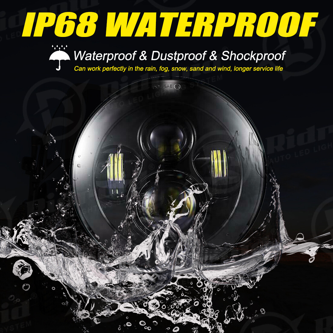 7″ inch LED Headlight Hi/Lo Beam Projector for Harley-Davidson Street Glide FLHX